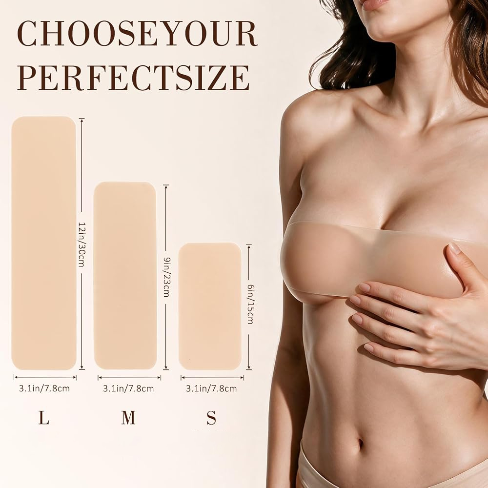 6Pcs Reusable Precut Silicone  - Strapless Bra Adhesive ulasan dan harga