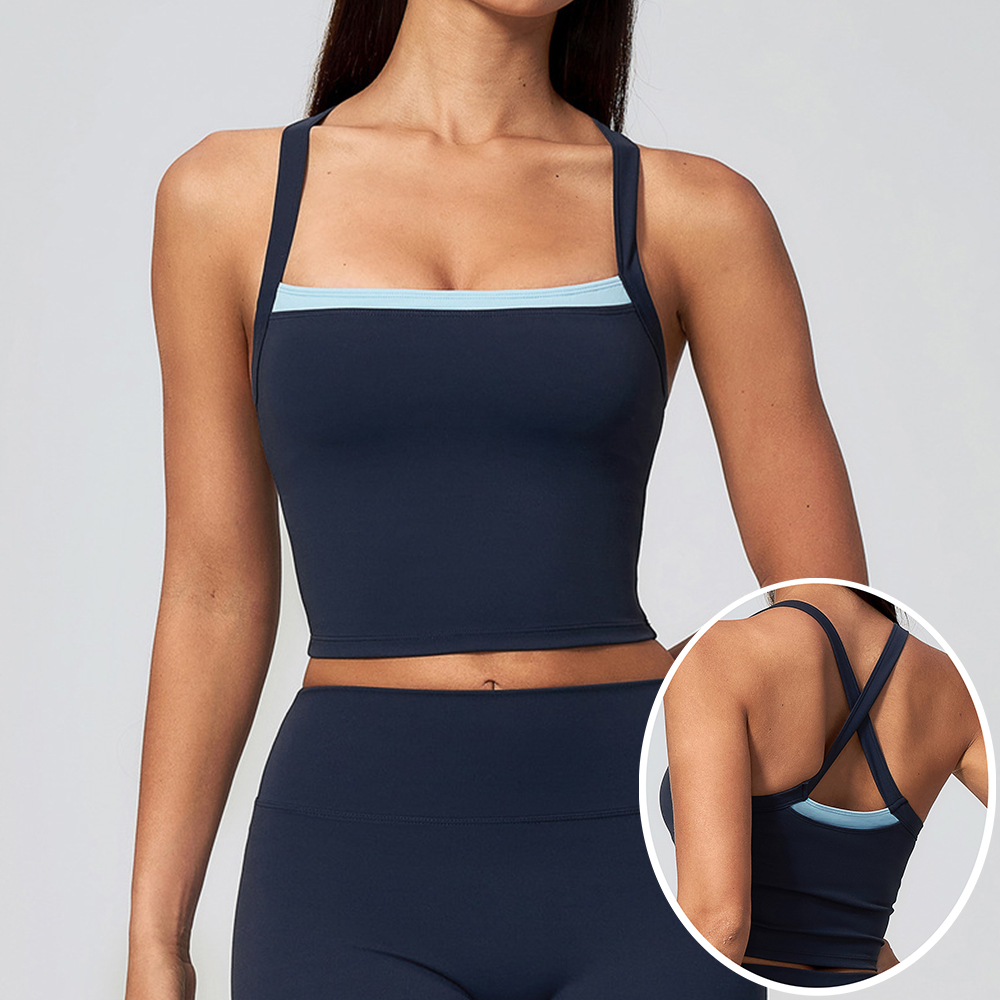 Women Criss Cross Back Yoga Ta - Plunge Bra Push Up ulasan dan harga