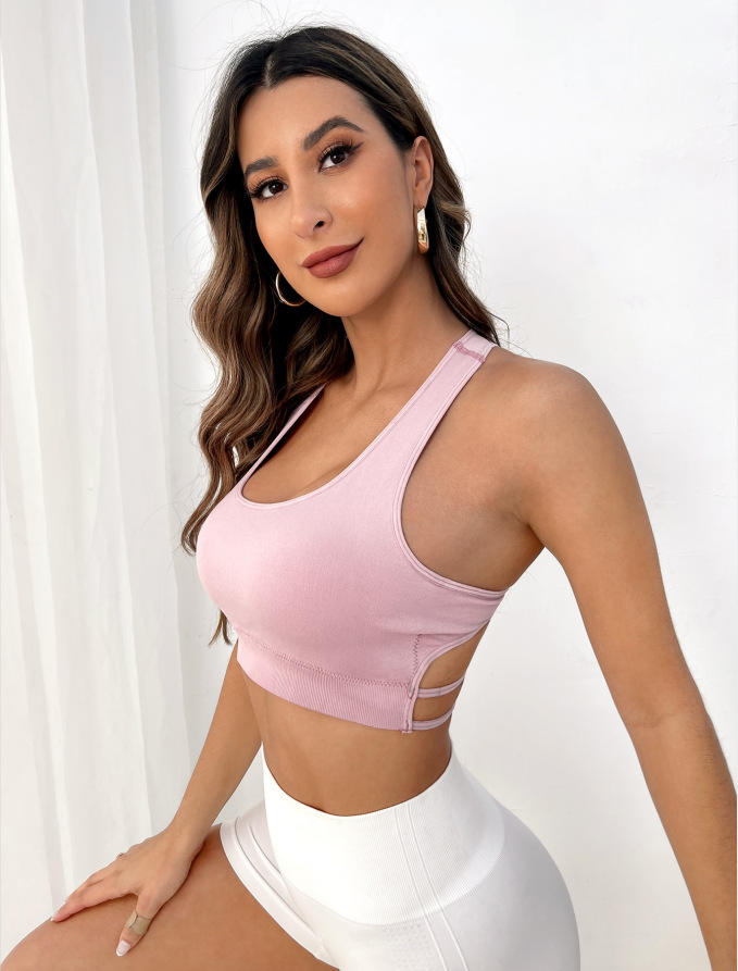 Breathable Sports Bra Fitness  - Plunge Bra Push Up ulasan dan harga
